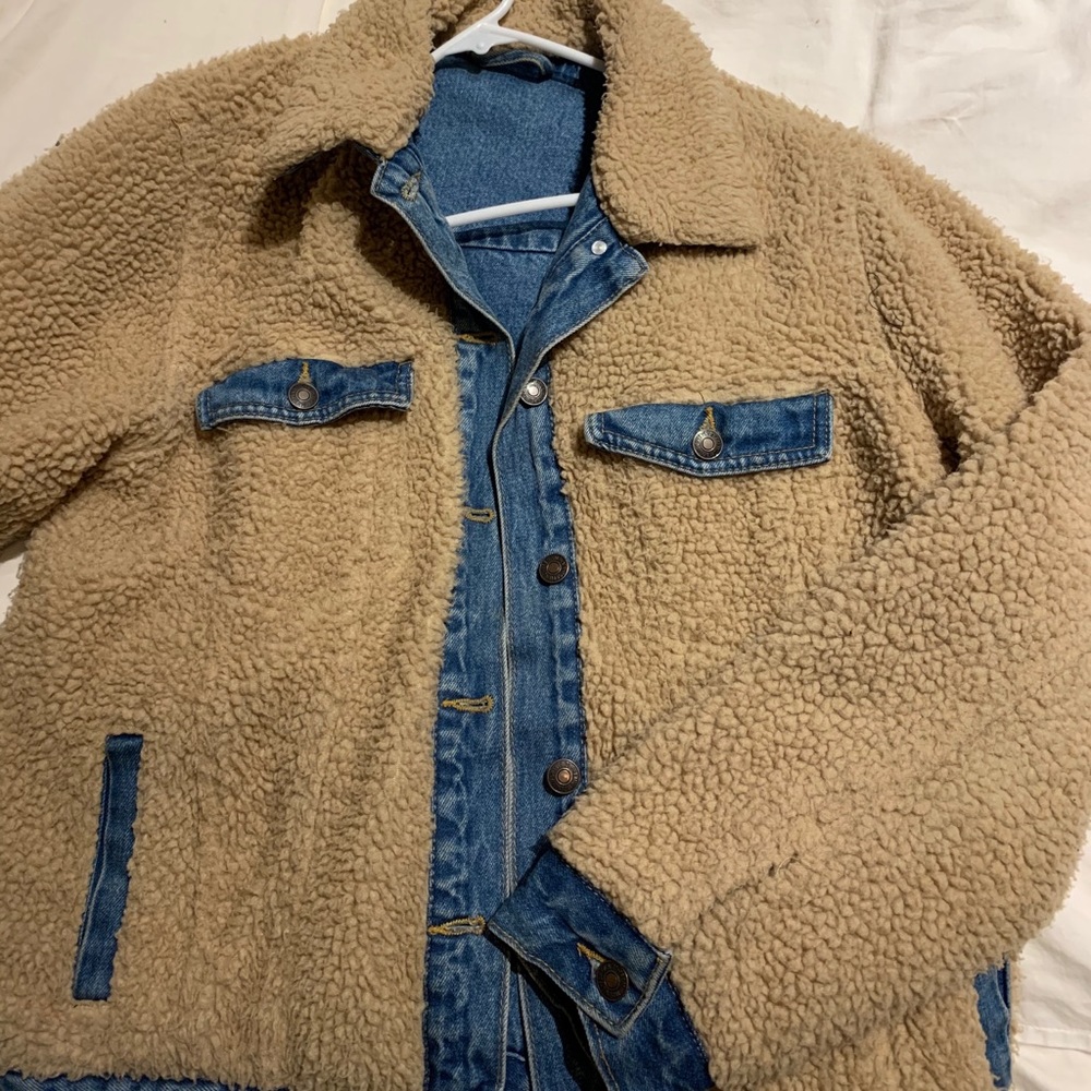reversible sherpa-denim jacket